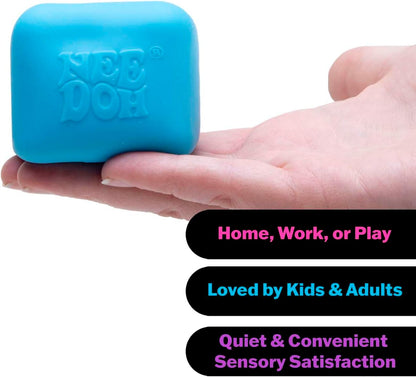 Schylling NeeDoh Nice Cube Glow - Squeeze Toy with a Super Solid Squish - Glows in The Dark - 2.25" Cube - Color May Vary (Pack of 1)
