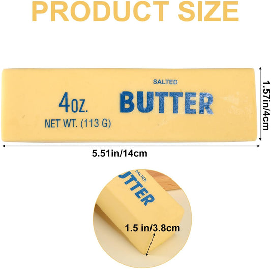Butter Squeeze Squishy Toy, PU Material Butter Stick Slow Rising Squeeze Food Fidget Toy for Office School (Light Yellow)