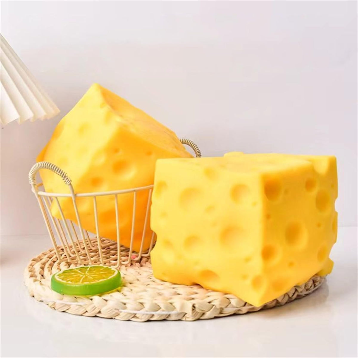 10cm Giant Cheese Squishy Toy,Slow-Rebound Shapeable Squeeze Ball, Rea ...