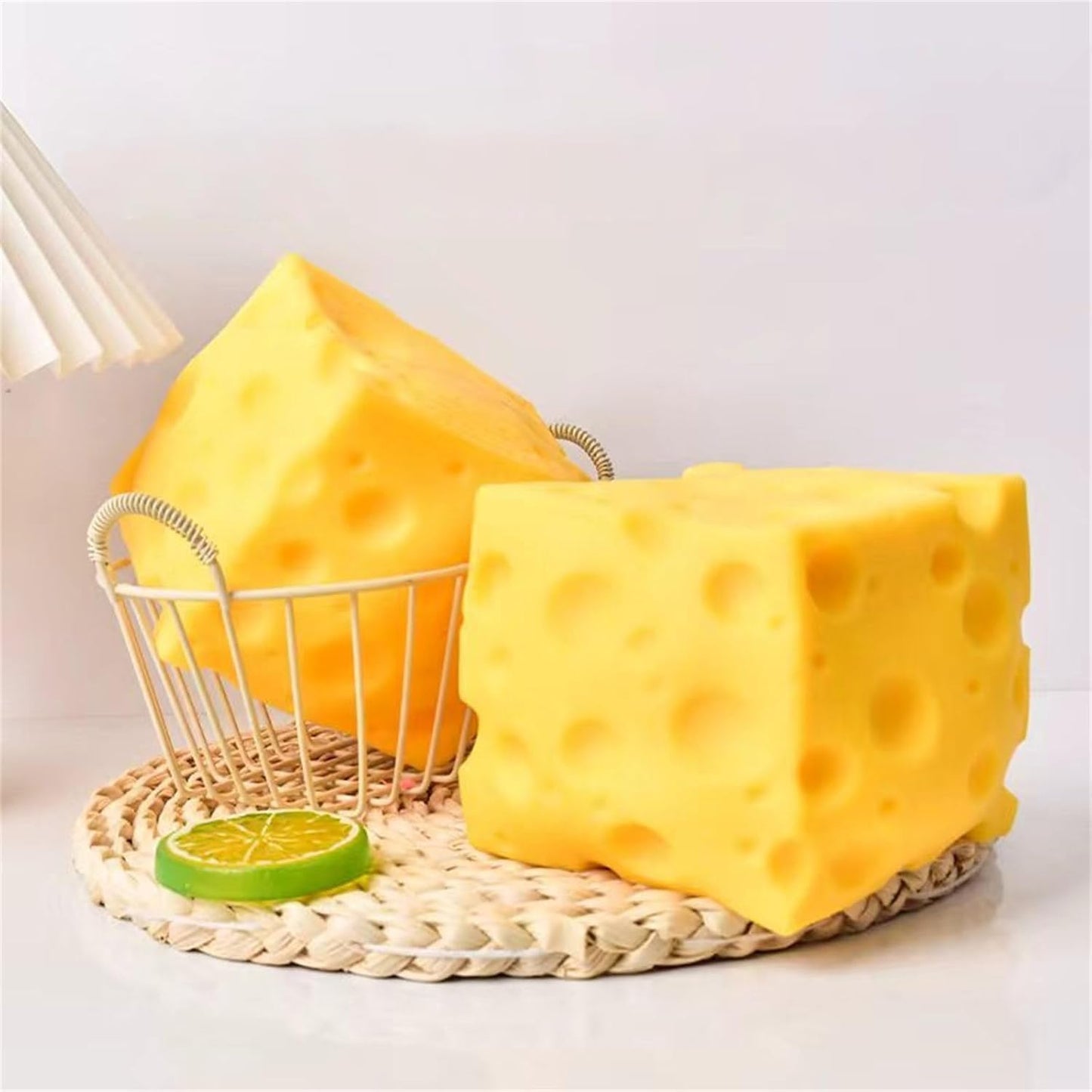 10cm Giant Cheese Squishy Toy,Slow-Rebound Shapeable Squeeze Ball, Realistic Sensory Fidget Toy,Sensory Fidget Toy for Stress Relief, Anxiety Relief Gift for Adults