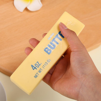 Butter Squeeze Squishy Toy, PU Material Butter Stick Slow Rising Squeeze Food Fidget Toy for Office School (Light Yellow)