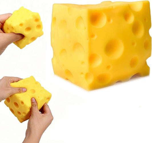10cm Giant Cheese Squishy Toy,Slow-Rebound Shapeable Squeeze Ball, Realistic Sensory Fidget Toy,Sensory Fidget Toy for Stress Relief, Anxiety Relief Gift for Adults