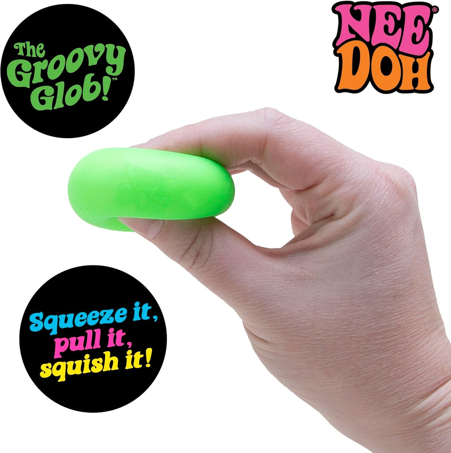 NeeDoh Teenie 10-Pack - 5 Styles of Teenie Squishies- Nice Ice Baby, Original, Swirl, Ripples, Glow - Ages 3 and Up - 10 Teenies Per Pack