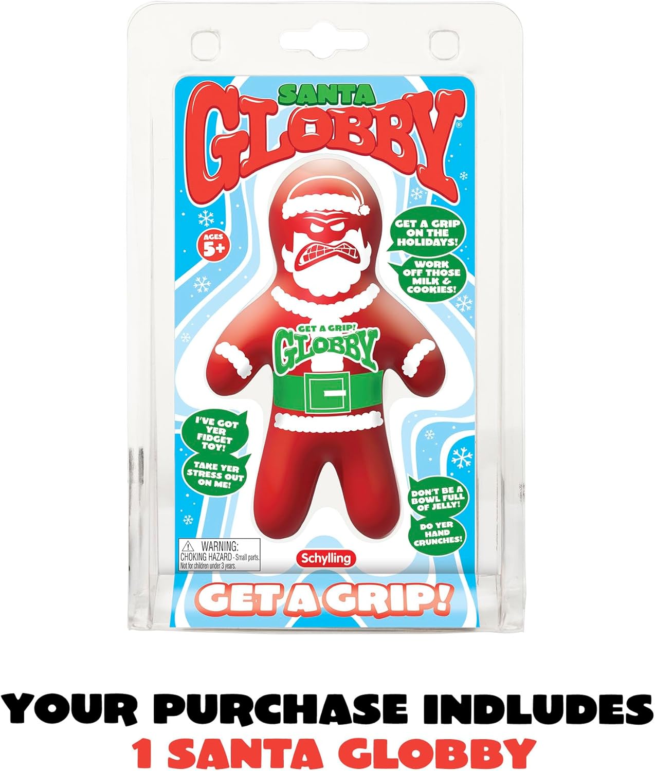 Schylling NeeDoh - Squishmas 2024 - Santa Globby - One Per Box