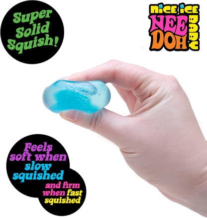 NeeDoh Teenie 10-Pack - 5 Styles of Teenie Squishies- Nice Ice Baby, Original, Swirl, Ripples, Glow - Ages 3 and Up - 10 Teenies Per Pack