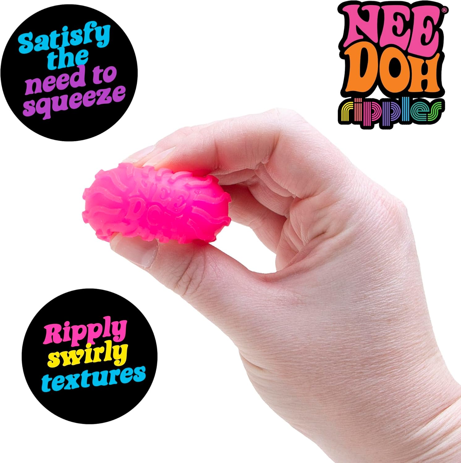 NeeDoh Teenie 10-Pack - 5 Styles of Teenie Squishies- Nice Ice Baby, Original, Swirl, Ripples, Glow - Ages 3 and Up - 10 Teenies Per Pack