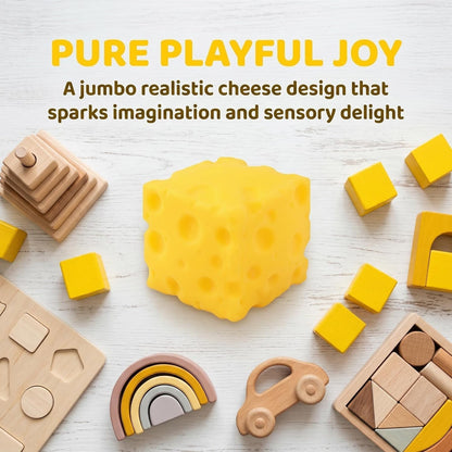 10cm Giant Cheese Squishy Toy,Slow-Rebound Shapeable Squeeze Ball, Realistic Sensory Fidget Toy,Sensory Fidget Toy for Stress Relief, Anxiety Relief Gift for Adults
