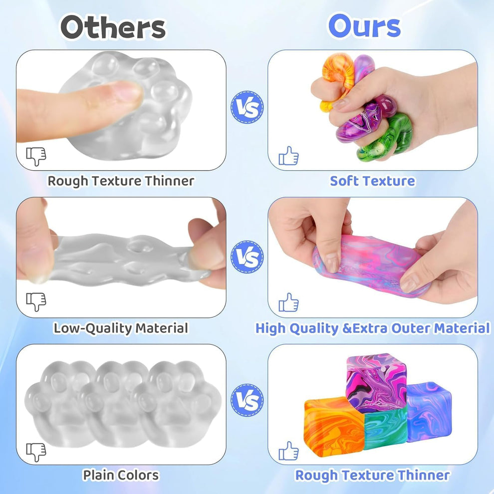 4Pcs Needoh-Nice Squishy Cube, Ice Cube Stress Relief Fidget Toys, Squ ...