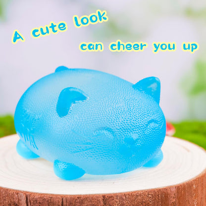 Stress Cat Toy, Sensory Fidget Toy, Sugar Filled Squishy Toys for Kids Stress Relief - High Density Squeeze Balls for Students Calming - Ultra-Soft Decompression Venting Toys