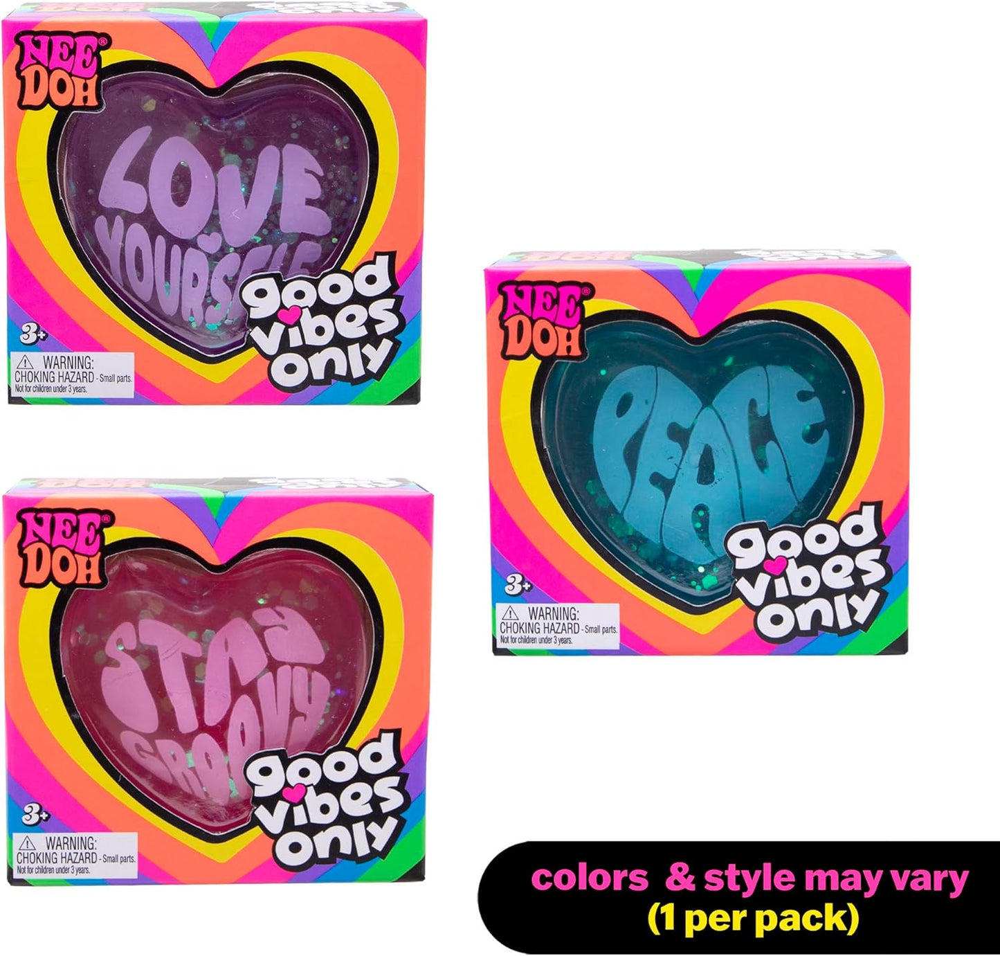 Schylling Needoh Good Vibes Only - Sensory Squeeze Toy - Colors May Vary (1 Per Pack)