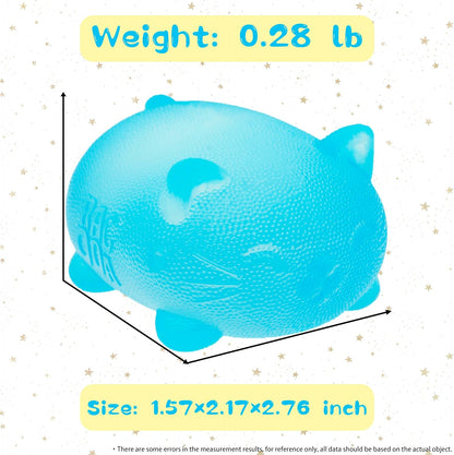 Stress Cat Toy, Sensory Fidget Toy, Sugar Filled Squishy Toys for Kids Stress Relief - High Density Squeeze Balls for Students Calming - Ultra-Soft Decompression Venting Toys